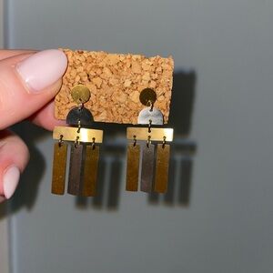 Gold and Silver Geometric Earrings